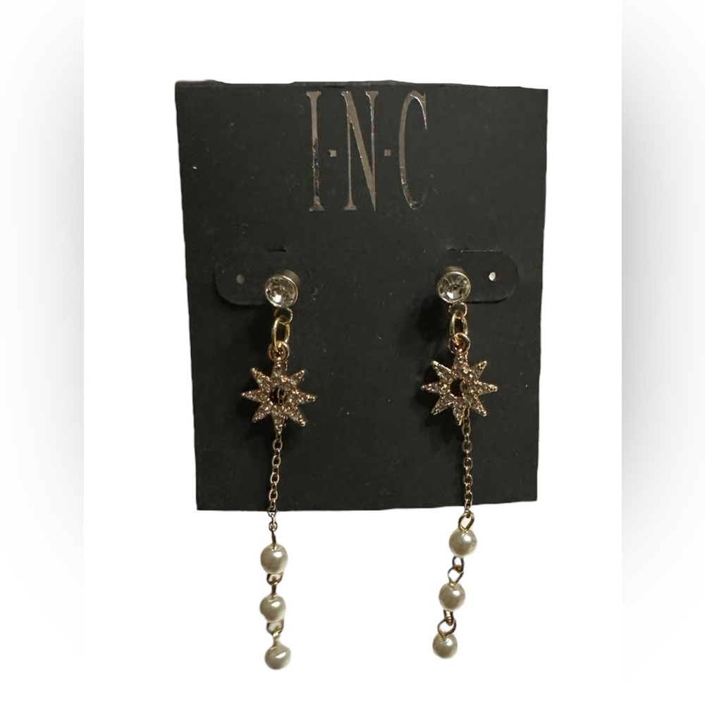 INC International Concepts Gold Star Drop Earrings